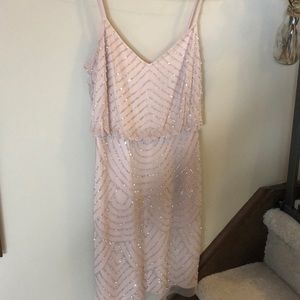 Adrianna Papell Light Pink Dress with Beading